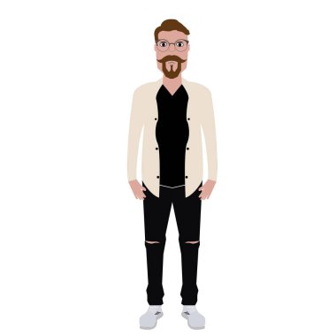 İzole hipster illüstrasyon