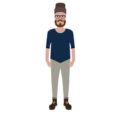 İzole hipster illüstrasyon