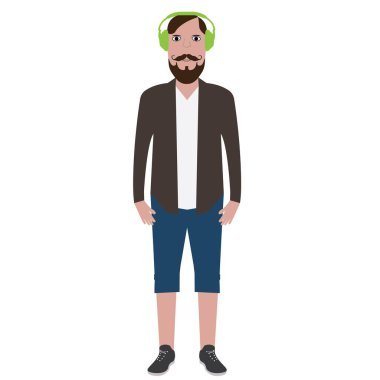 İzole hipster illüstrasyon