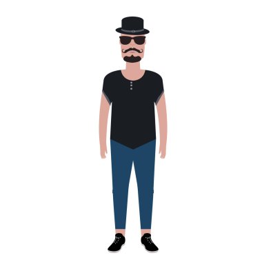 İzole hipster illüstrasyon
