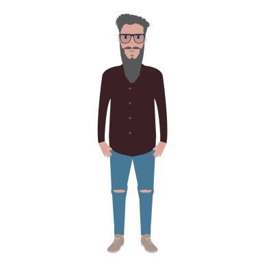 İzole hipster illüstrasyon