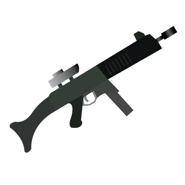 Pixel art rifle ak 47 ícone de vetor de arma de fogo para jogo de 8 bits em  fundo branco