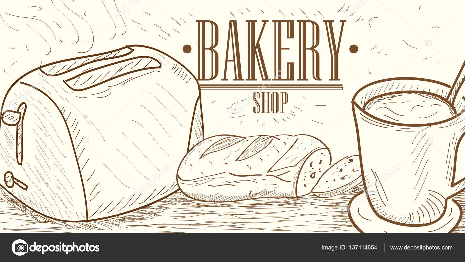 Vintage Bakery Illustration Stock Vector Jokalar01 137114654