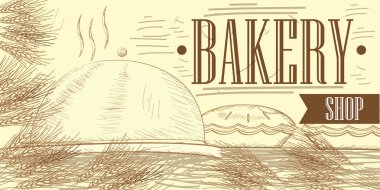 Vintage fırıncılık illüstrasyon