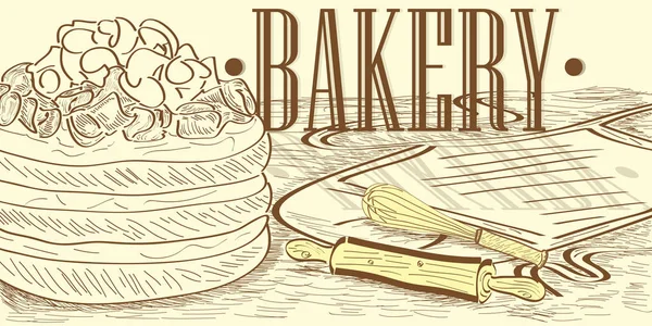 Panadería vintage ilustración — Vector de stock