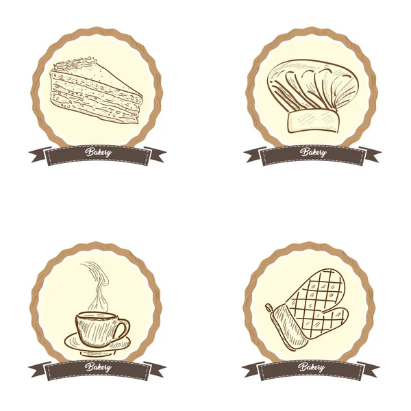 Productos de panadería vintage — Vector de stock