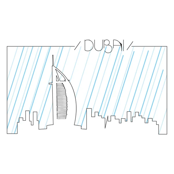 Elszigetelt skyline a Dubai — Stock Vector