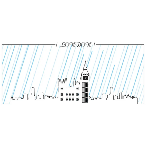 Isolated skyline of London — Stock Vector