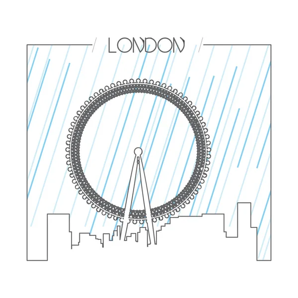 Geïsoleerde skyline van Londen — Stockvector