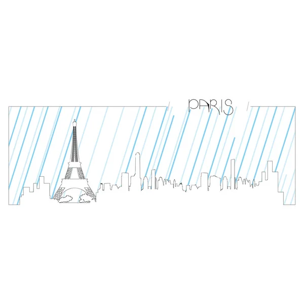 巴黎的孤立天际线 — 图库矢量图片