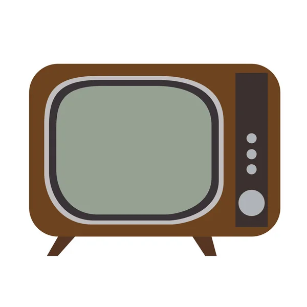 Elszigetelt retro televízió — Stock Vector