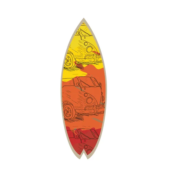 Tabla de surf de color aislado — Vector de stock
