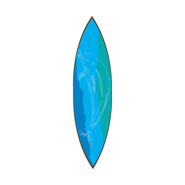 İzole renkli sörf tahtası — Stok Vektör