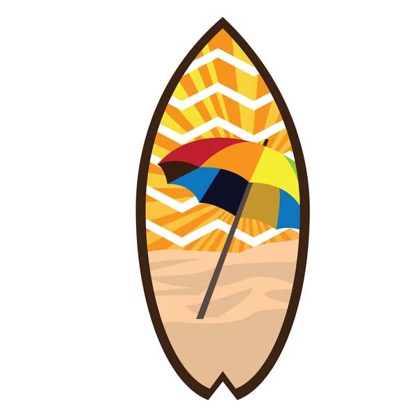 Tabla de surf de color aislado — Vector de stock