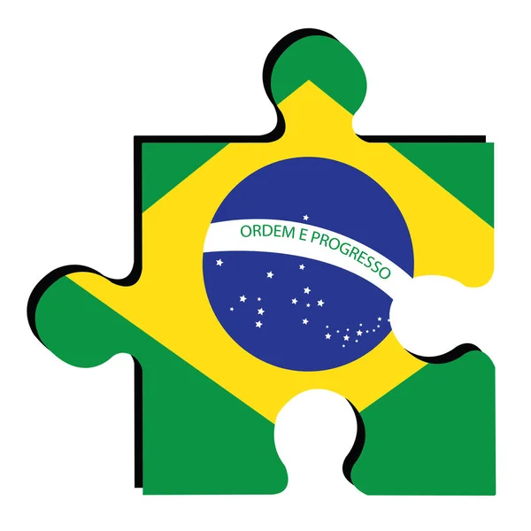 Geïsoleerde Braziliaanse vlag — Stockvector