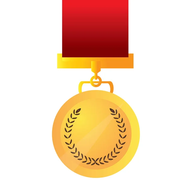 Geïsoleerde gouden medaille — Stockvector