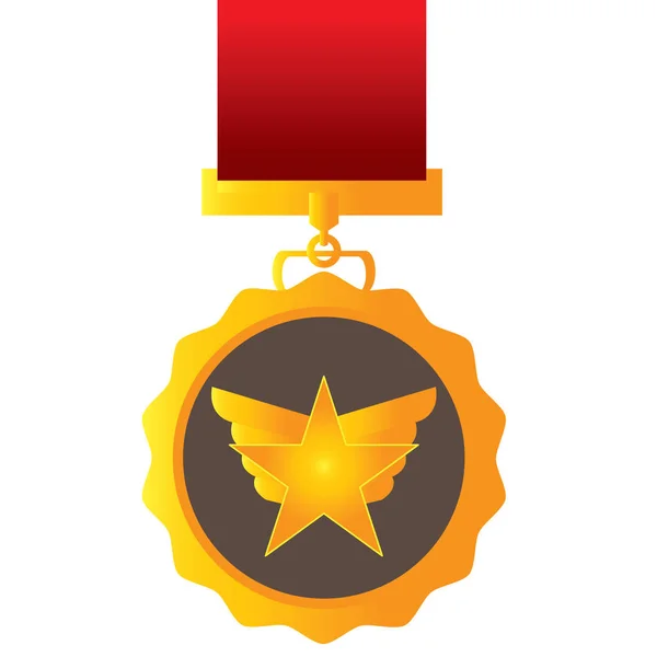 Isolated golden medal — Stock Vector