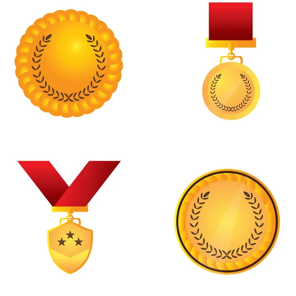 Sada zlatých medailí — Stockový vektor