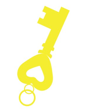 izole altın anahtar