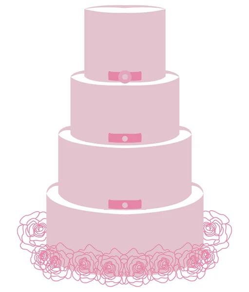 孤立的婚礼蛋糕 — 图库矢量图片