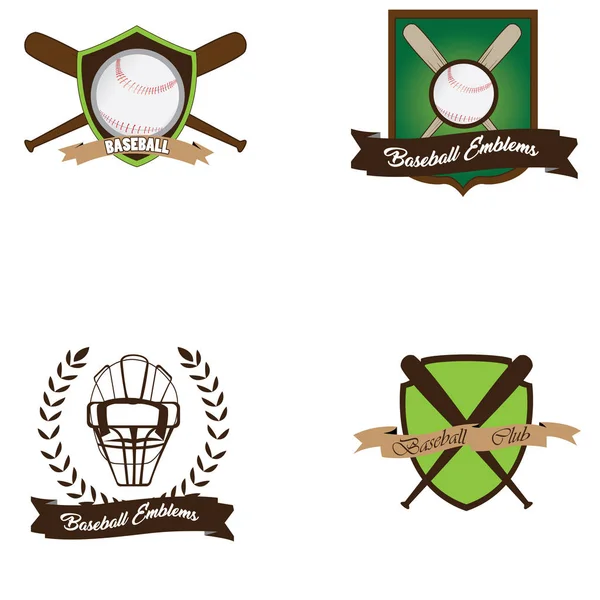 Conjunto de emblemas de béisbol — Vector de stock