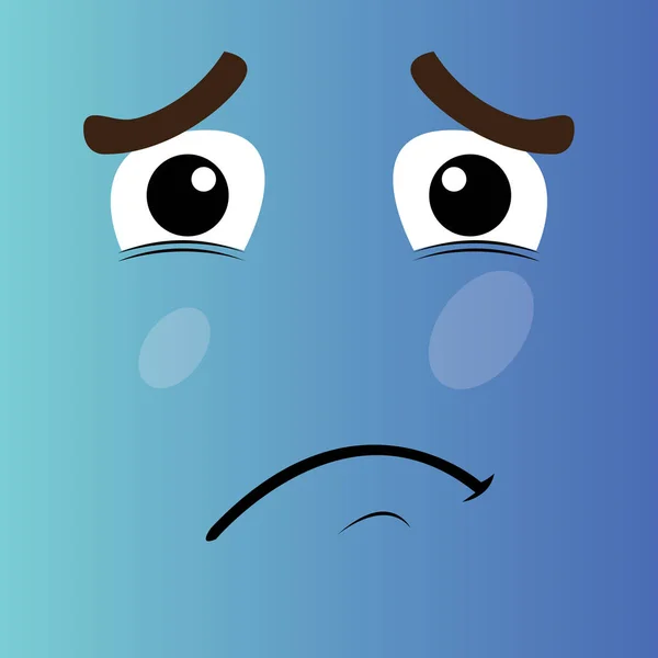 Triste visage de dessin animé — Image vectorielle