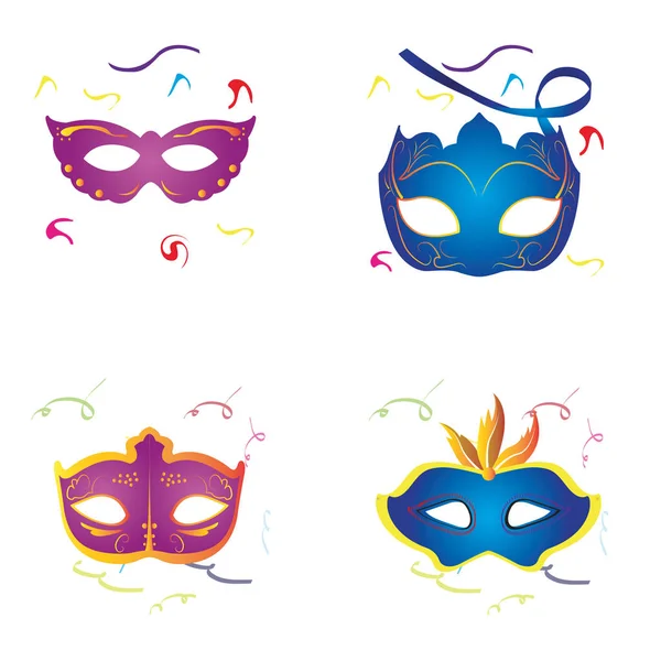 Set van carnaval maskers — Stockvector