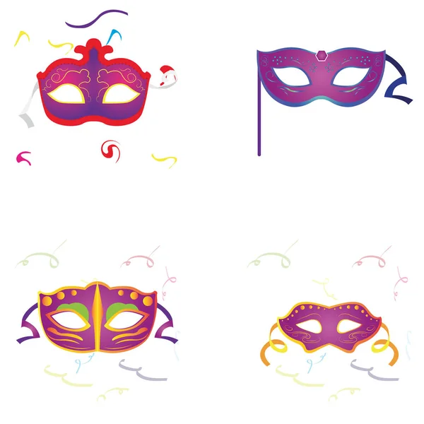 Набор карнавальных масок — стоковый вектор