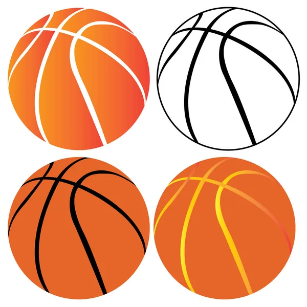 Ensemble de balles de basket — Image vectorielle