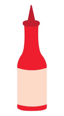 İzole edilmiş ketçap şişesi.