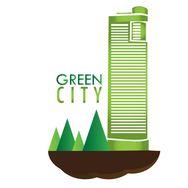 Afbeelding van de groene stad — Stockvector