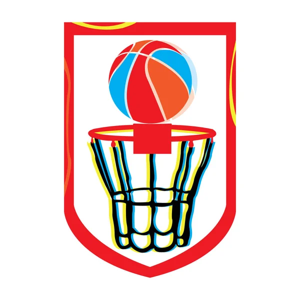 Emblema de baloncesto aislado — Archivo Imágenes Vectoriales