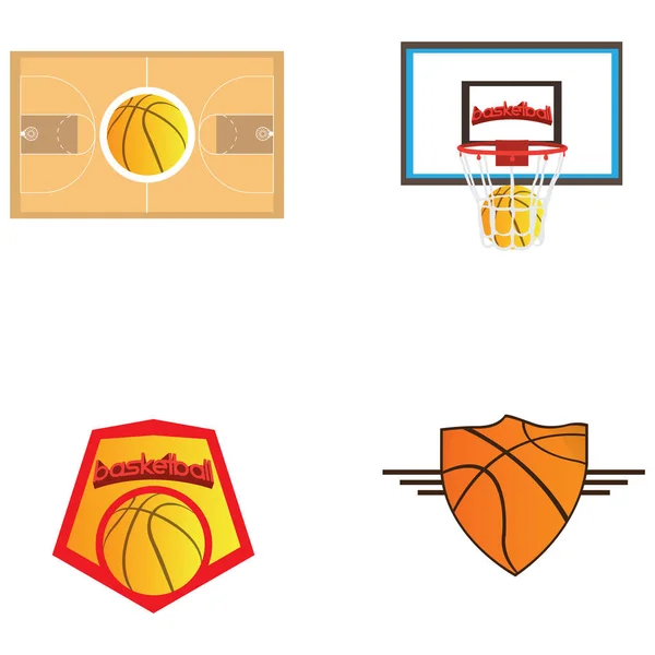 Conjunto de ilustrações de basquete — Vetor de Stock