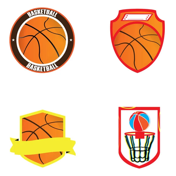Набор баскетбольных иллюстраций — стоковый вектор