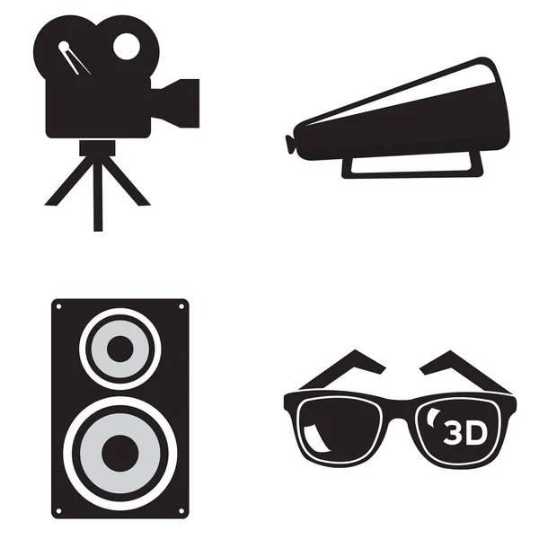 Set of cinema objects — Stock Vector