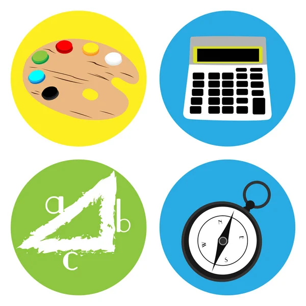 Set of school icons — Stock Vector