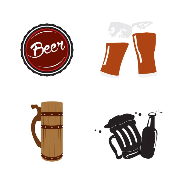Conjunto de objetos relacionados con la cerveza — Archivo Imágenes Vectoriales