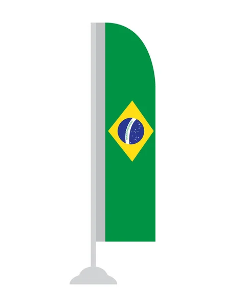 Na białym tle flaga Brazylii — Wektor stockowy