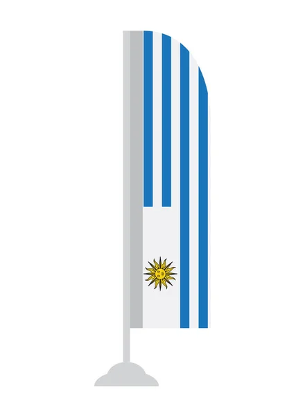 Na białym tle flaga Urugwaju — Wektor stockowy
