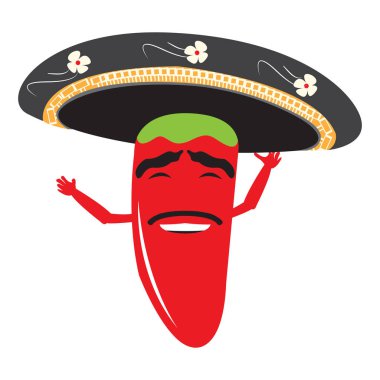 İzole biber illüstrasyon