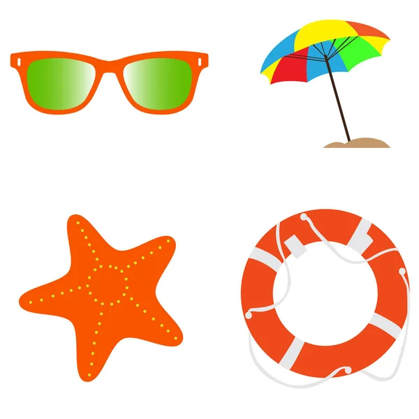 Conjunto de iconos de verano — Vector de stock