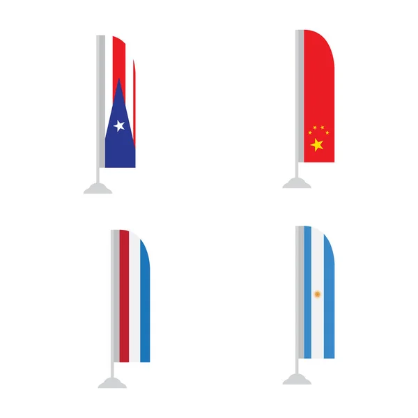 Ensemble de drapeaux — Image vectorielle