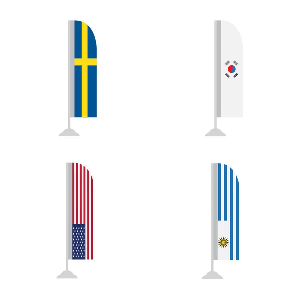 Ensemble de drapeaux — Image vectorielle