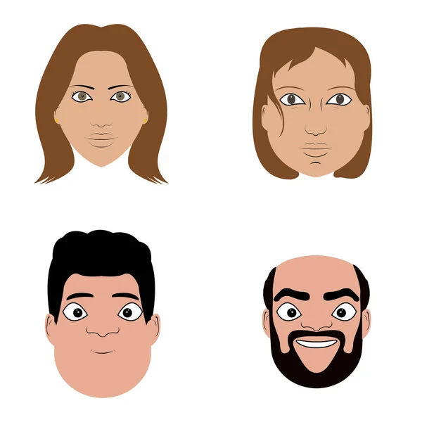 Conjunto de diferentes retratos — Vector de stock