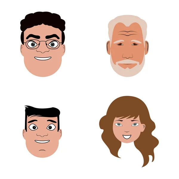 Conjunto de diferentes retratos — Vetor de Stock