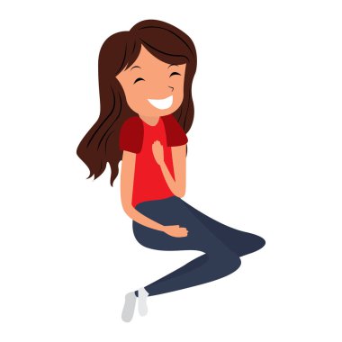 İzole edilmiş mutlu kadın.