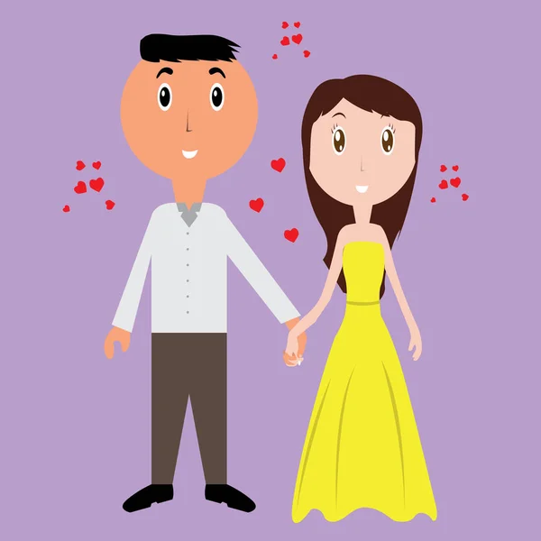 Isolated happy couple — Stock Vector