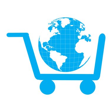 İzole edilmiş alışveriş arabası.