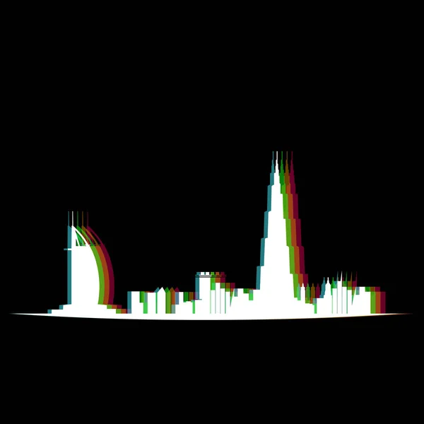 Geïsoleerde stadslandschap van Dubai — Stockvector