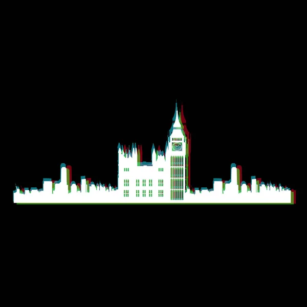 격리 된 런던 도시 풍경 — 스톡 벡터